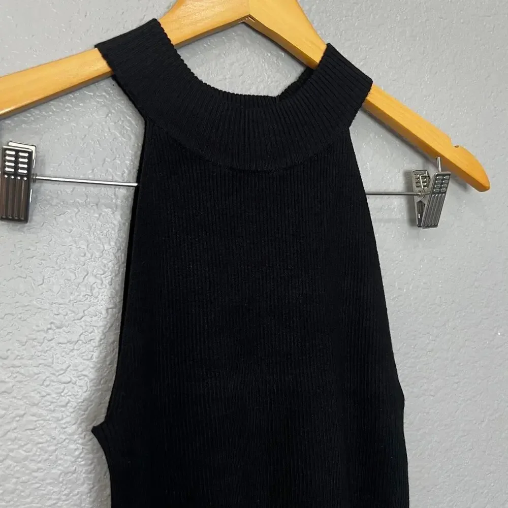 Jdy black ribbed halter bodycon